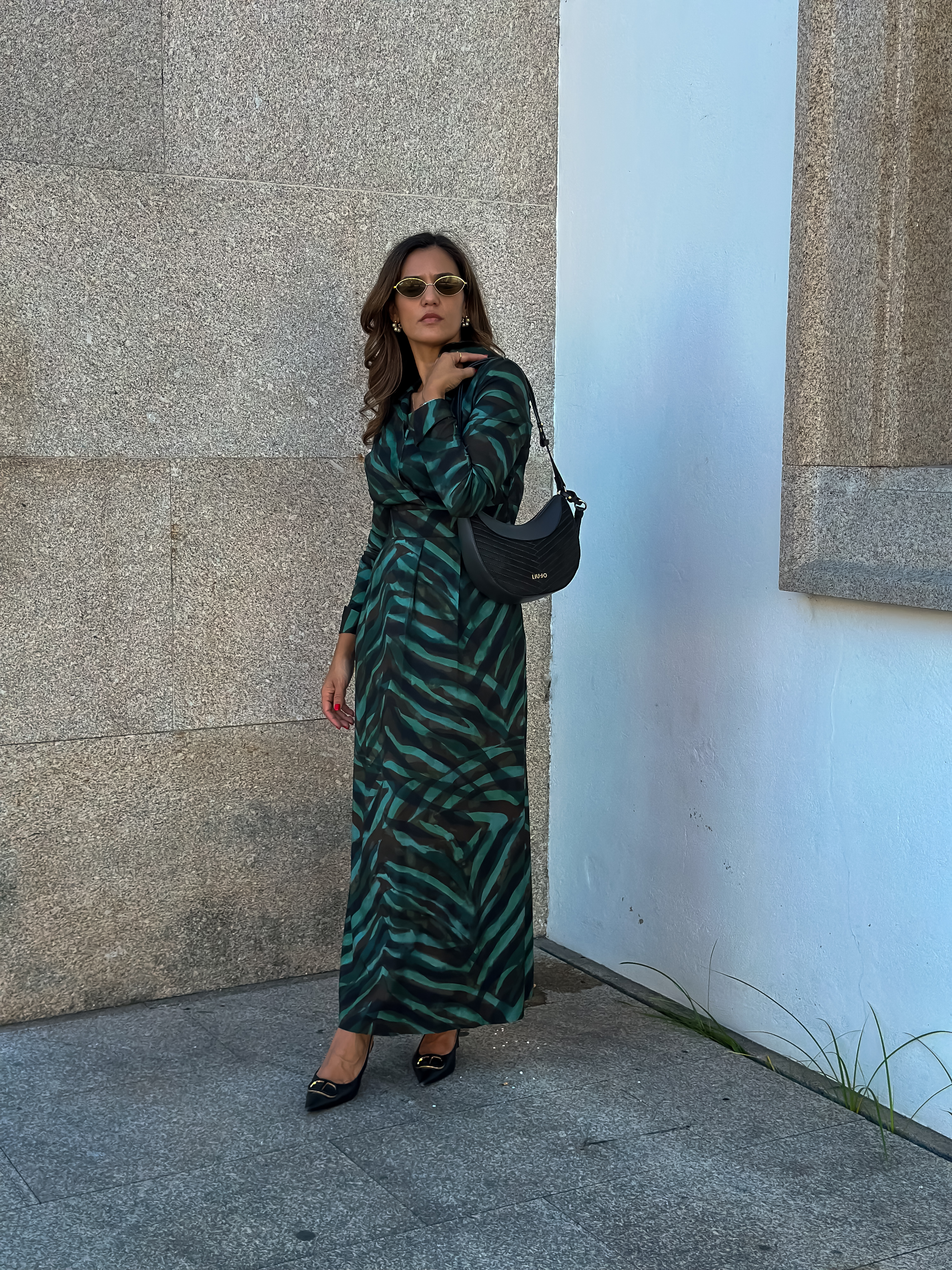 Vestido comprido estampado