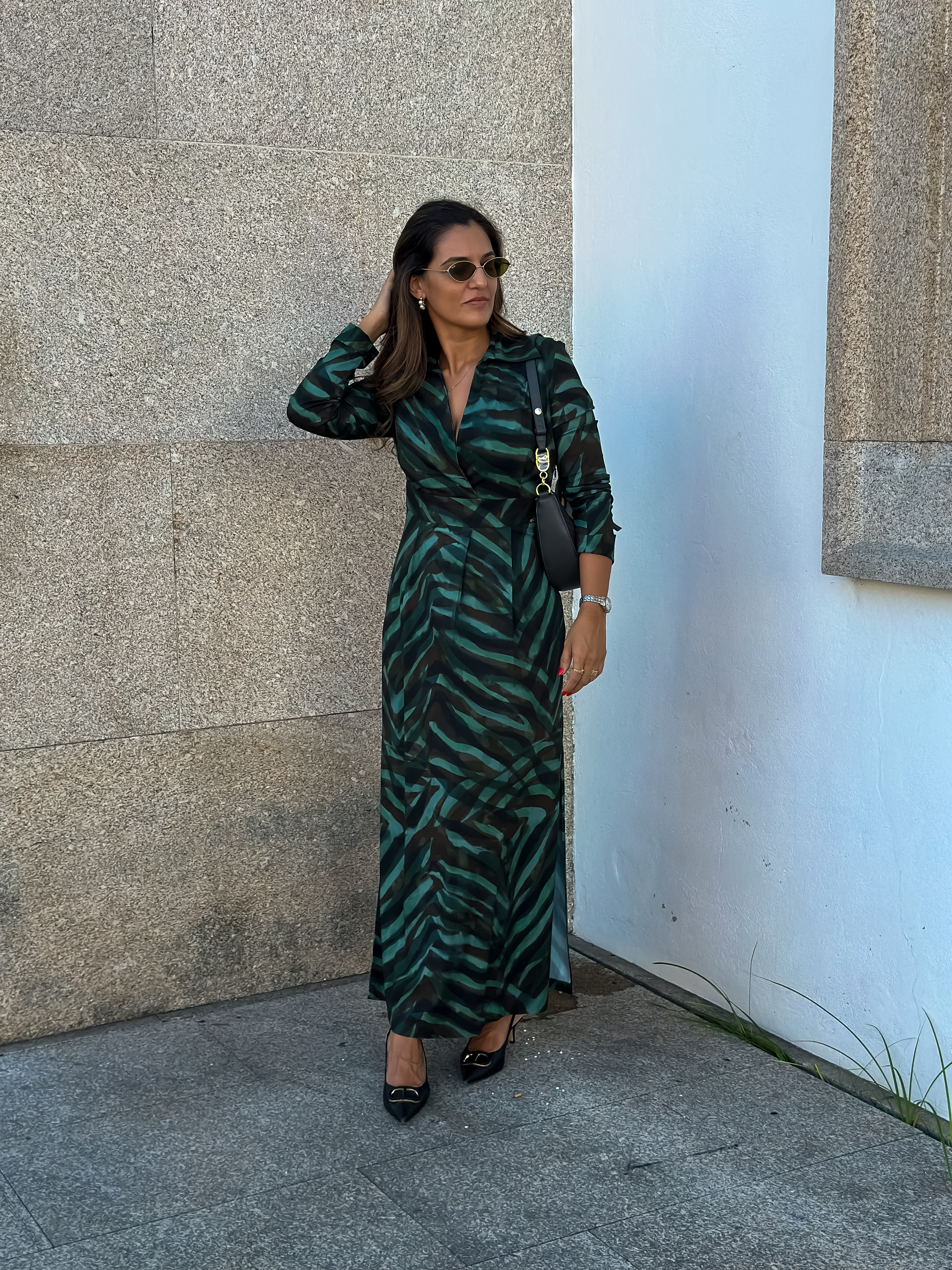 Vestido comprido estampado