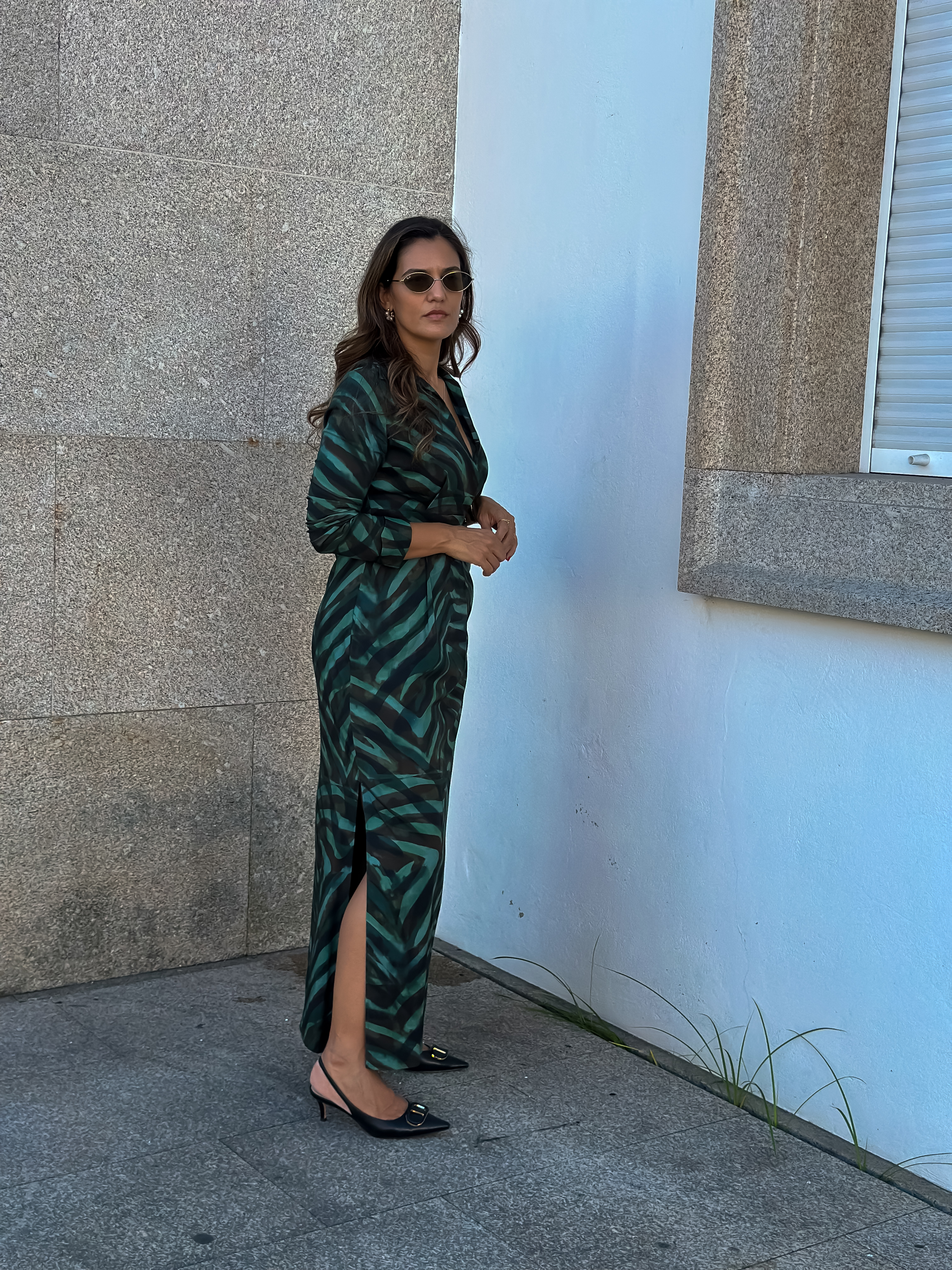 Vestido comprido estampado